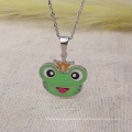 Stainless Steel Cute Enamel Frog Charm Pendant Custom Necklace Jewelry
